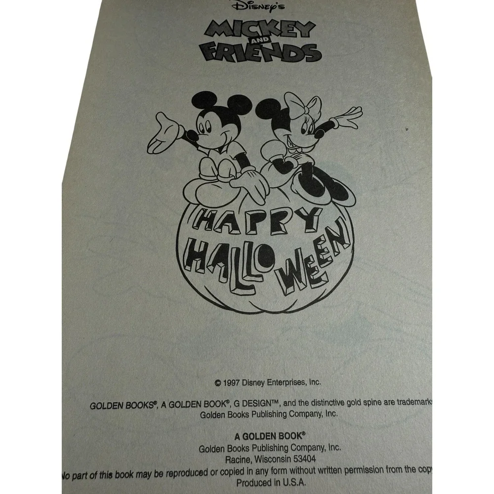 VTG Disney Mickey & Friends Halloween Golden Coloring Book 1997 Unused Rare